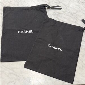 Set of Two CHANEL Sleeper Storage Bags for Shoes or Small Leather Goods